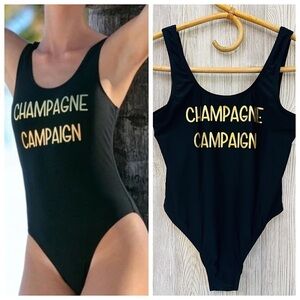 NEW! CABANA DEL SOL Champagne Campaign One Piece Swimsuit Womens Size Medium
